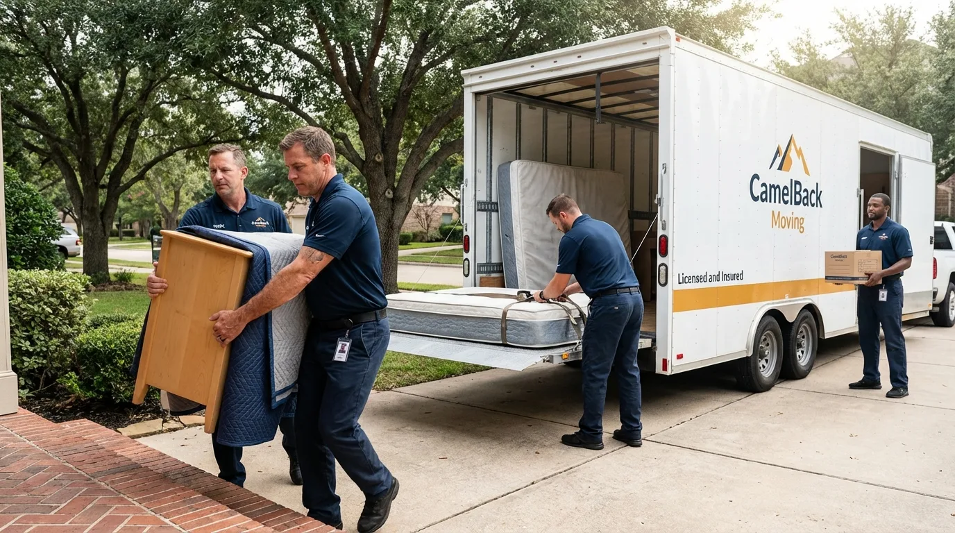 Crew loading residential truck for cross-state move from Becket, MA